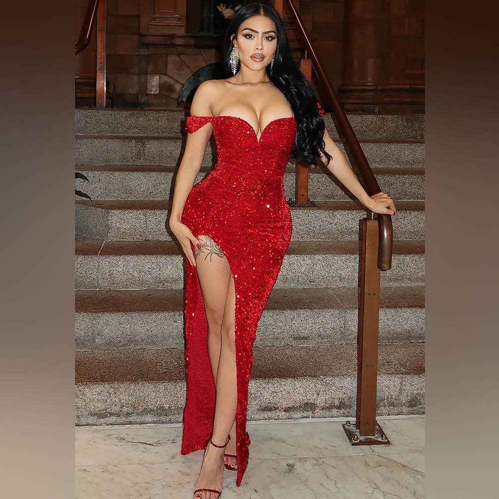 Fashion Nova luminous sequin velvet dress
